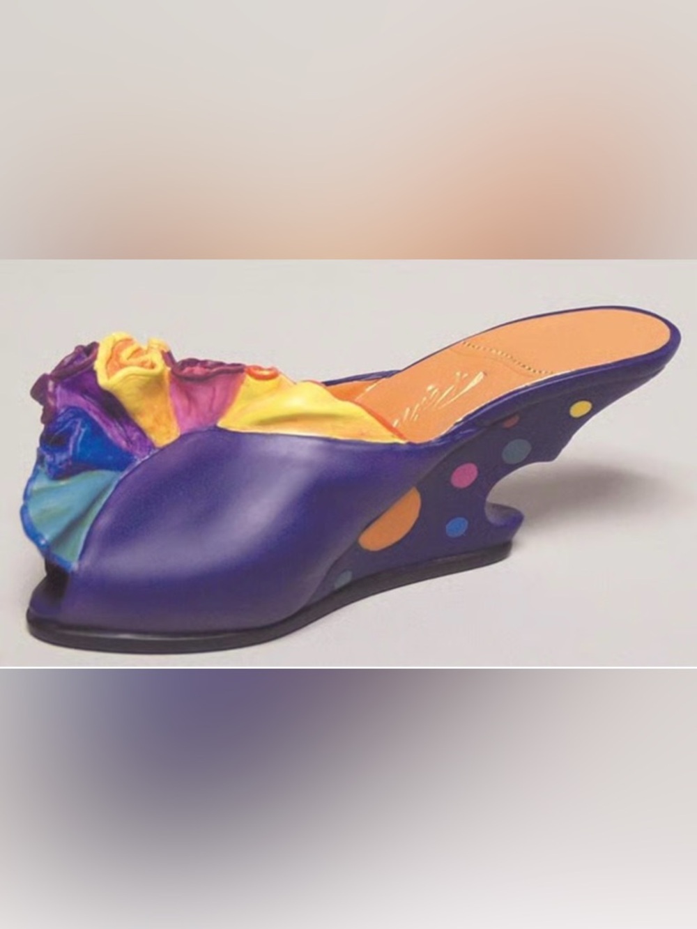 💜🌺”Rio” Miniature Collectible Shoe Figurine from Just The Right Shoe By Raine🦜💛